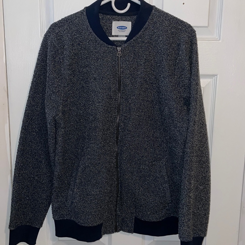 Old Navy Size Medium Blue and White Zip Up Jacket